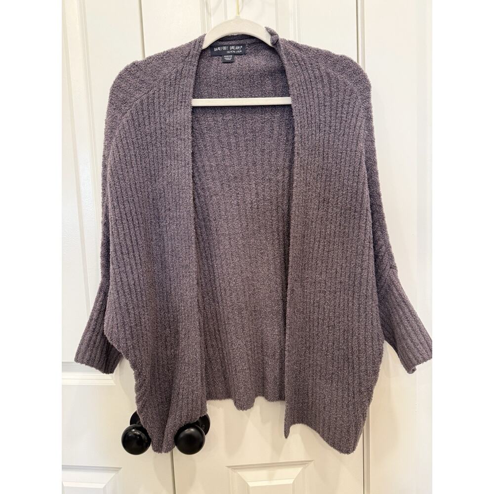 Barefoot Dreams Women's XS Purple Bamboo Sweater Cardigan with Light Open Drape